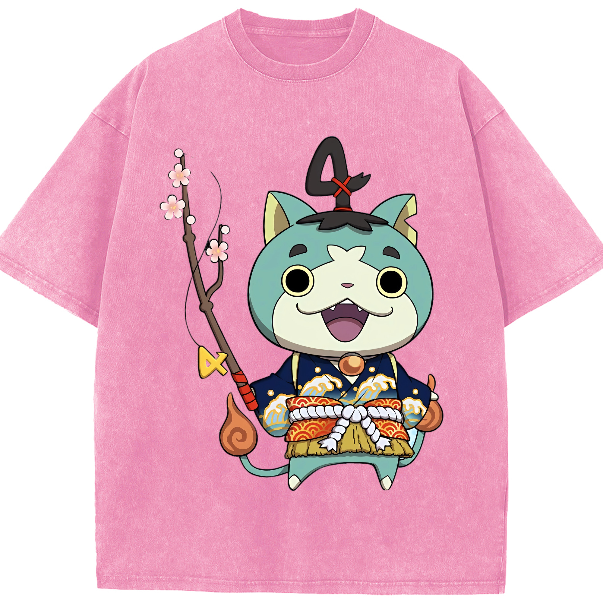 （画像用） 妖怪ウォッチ Yo-kai Watch 綿100% ヴィンテージ風 半袖Tシャツ（フロントプリント）